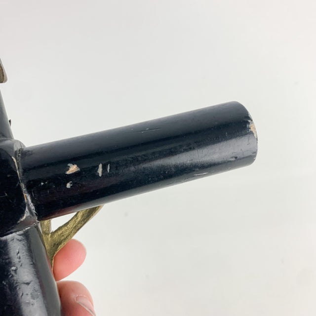 Mid 20th Century Vintage Brass Black Wood Crucifix French Cross Jesus Christ Gothic Wall Hanging For Sale - Image 5 of 10