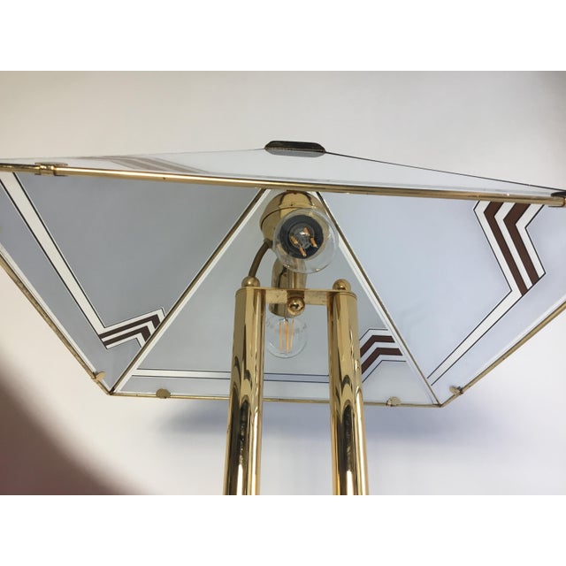 Metal Vintage Table Lamp in Marble Brass and Glass, 1980s For Sale - Image 7 of 8