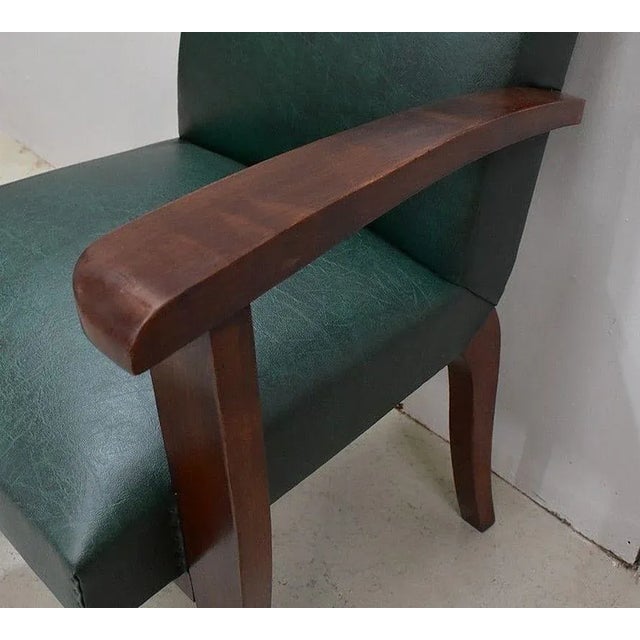 Set of Beech Mahogany Bridge Armchairs, 1940s For Sale - Image 9 of 18