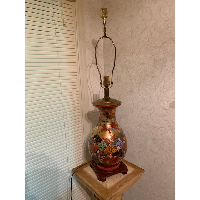 1960s Chinoiserie Hand Painted Porcelain Lamp For Sale - Image 13 of 13