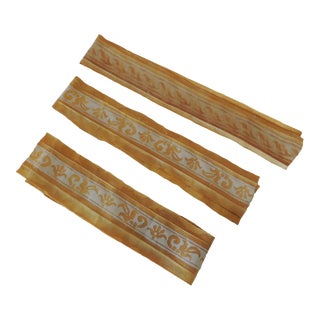 Yellow and White Fortuny Fabric Trims - Set of 3 For Sale