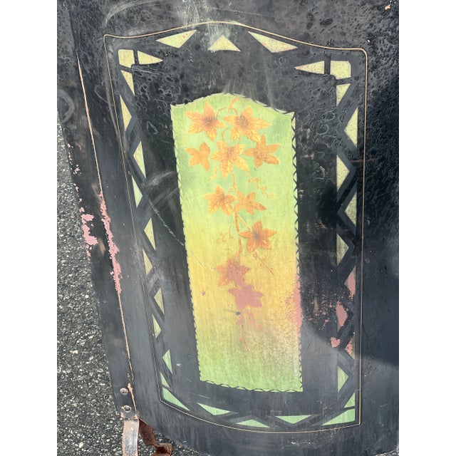 Art Deco Fire Screen in Painted Metal, Early 20th Century For Sale - Image 4 of 10