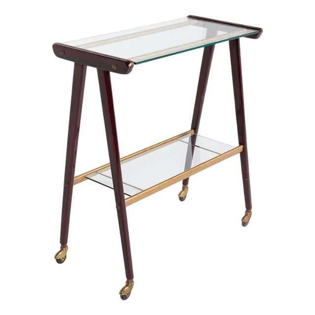 Mid-Century Modern Italian Sculptural Serving Cart, 1960s For Sale