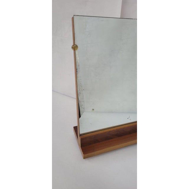 Vintage Store Display Counter Mirror Art Deco Vanity Table Top Wood ...