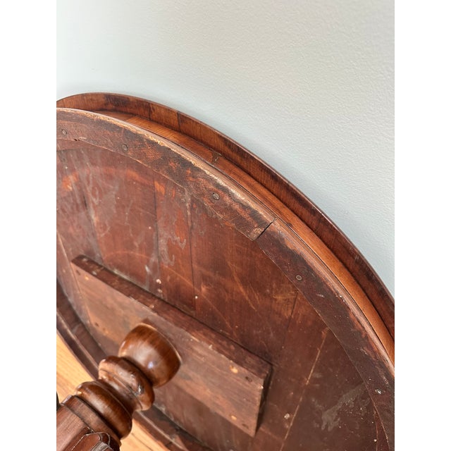 Wood Vintage Victorian-Style Round Wood Pedestal Coffee Table. For Sale - Image 7 of 8