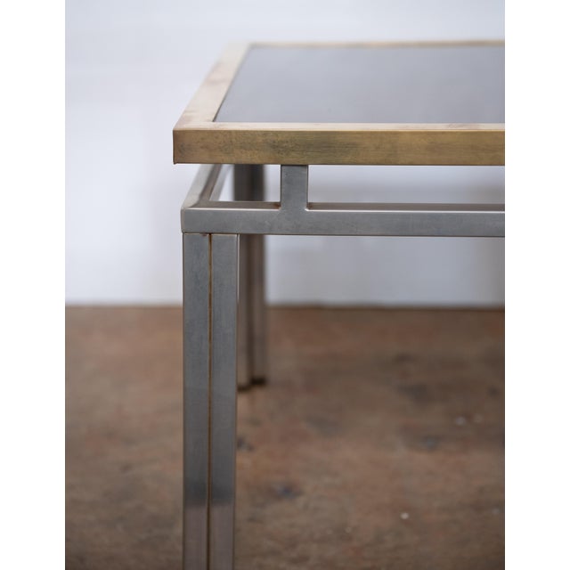 French Side Tables of Chrome and Brass by Maison Jansen (Two Available) For Sale - Image 9 of 11