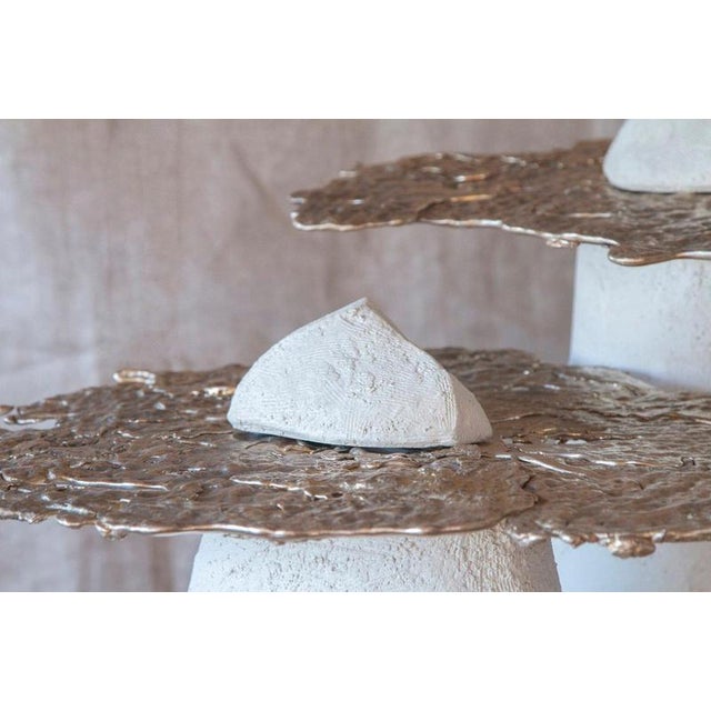 Contemporary Talisman Side Table #1 in Stoneware and Bronze by Margaux Leycuras For Sale - Image 3 of 6