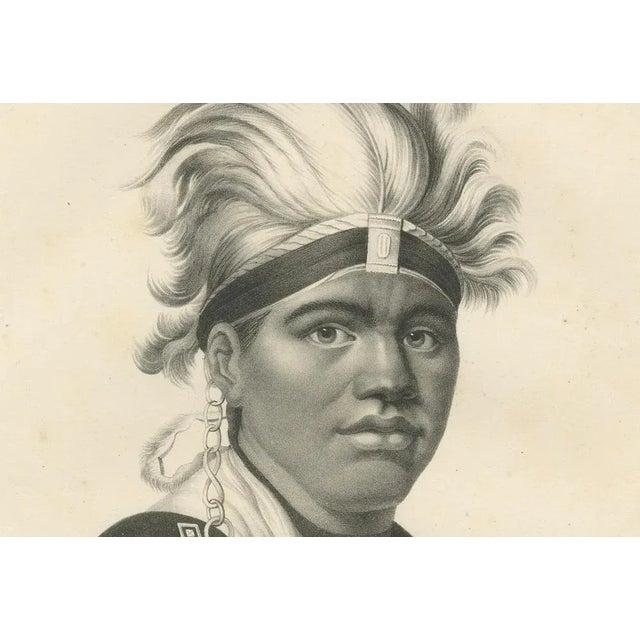 Karl Joseph Brodtmann, Portrait of Native American Tawadanega, 1836, Print For Sale - Image 3 of 6