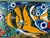 Turquoise Vintage Handcrafted Ceramic Mosaic Fish- Aquatic Panel Wall Art – Framed For Sale - Image 8 of 12