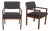 Vintage Modern Armchairs Black & Walnut Tone Wood by Haworth - A Pair For Sale
