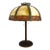 Bradley & Hubbard 8-Panel 2-Tone Arts & Crafts Slag Glass Lamp Table C1920 For Sale