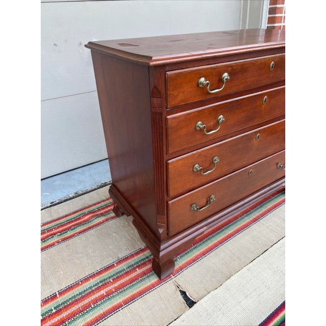 A Antique Eastern Connecticut Cherrywood Chippendale Chest Of Drawers, 1770’s Probably Norwich, CT 4 lipmoulded drawers,...