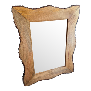 Large Handcrafted India Maplewood Wall Hanging Mirror 22x29