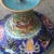 Metal 1970s Champleve Raised Relief Cloisonné Ball on Stand - 2 Pieces For Sale - Image 7 of 12