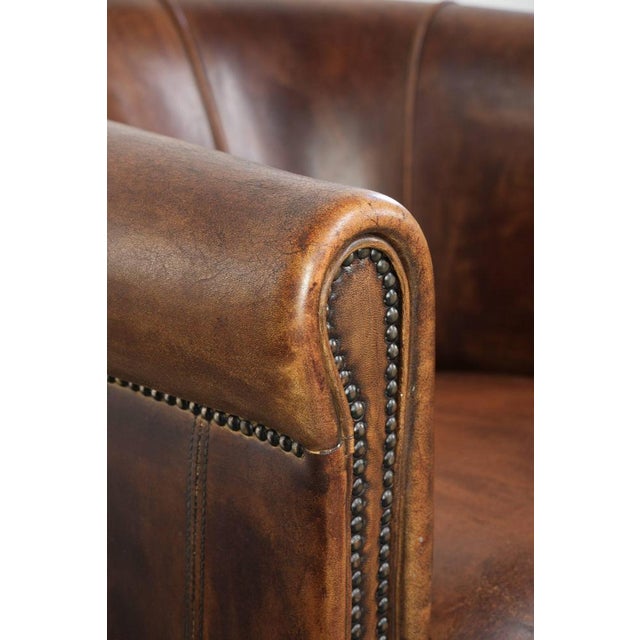 Vintage Sheepskin Club Armchair For Sale - Image 11 of 13