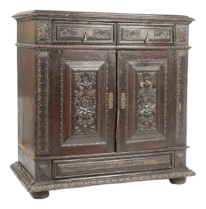 18th Century Portuguese Carved Chestnut Cabinet