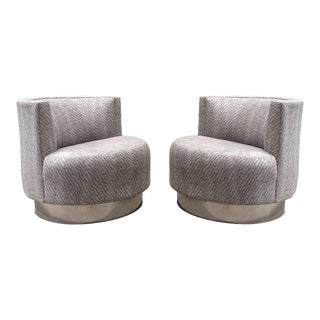 Pair of "Mala" Style Swivel Chairs, After Franco Fraschini, 1970 For Sale