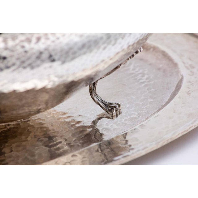 Hammered Silver Tureen with Tray For Sale - Image 5 of 6