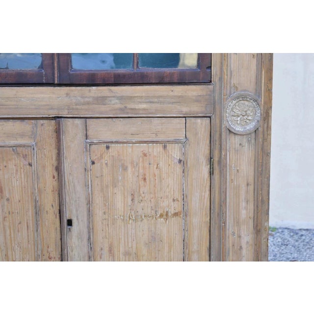 Antique Italian Renaissance 109" Tall Carved Wood Gothic Cupboard Hutch Cabinet For Sale - Image 11 of 12