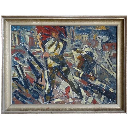 German Dontsov, Peace, Oil on Cardboard, 1970s For Sale