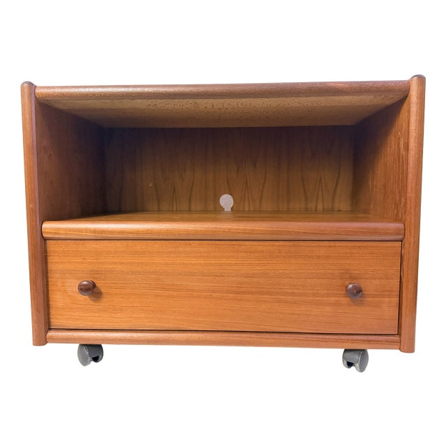 Vintage Danish Teak Record Trolley, 1960s For Sale