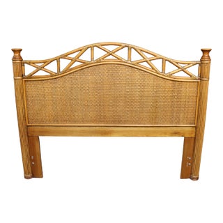 Mid-Century Style Bamboo & Rattan Queen Headboard For Sale