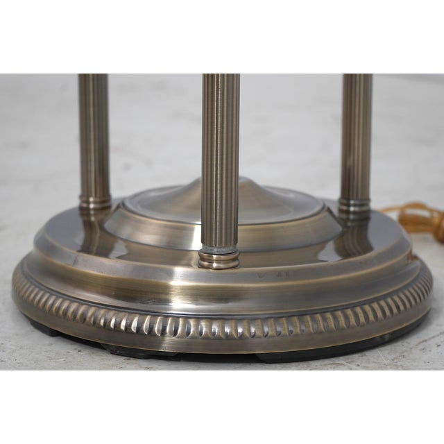 Brass Vintage Brass & Glass Tall Floor Torchiere Lamp For Sale - Image 8 of 11