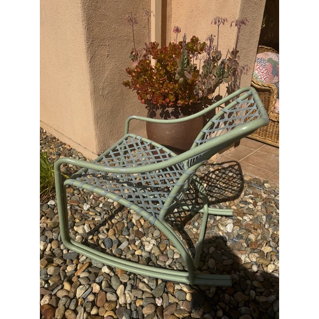 1960s 1960s Brown Jordan "Tamiami" Woven Rocking Chair, Attributed For Sale - Image 5 of 14