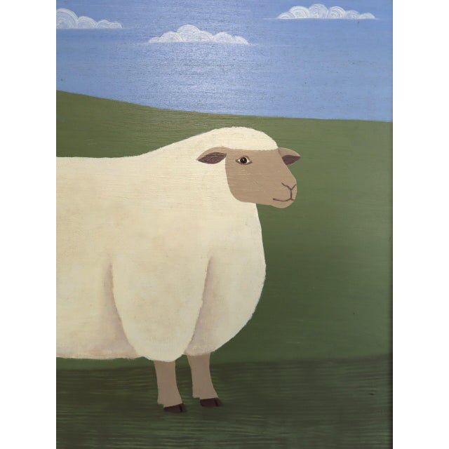 Green Contemporary 'Mary' Original Naïve Style Animal Oil Painting by British Artist Matt Rix, Framed For Sale - Image 8 of 9