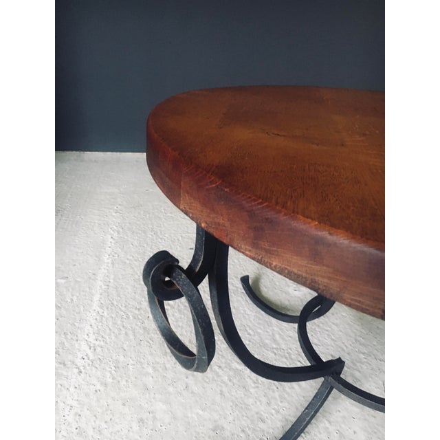Rustic Oak and Wrought Iron Coffee Table, Belgium, 1950s For Sale - Image 14 of 15
