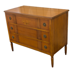 Vintage Hepplewhite Mahogany Commode Chest of Drawers With Stenciling