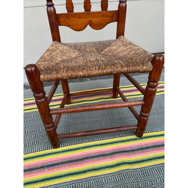 Antique New England Bannister-Back Side Chair, New England, Circa 1750's For Sale - Image 10 of 12