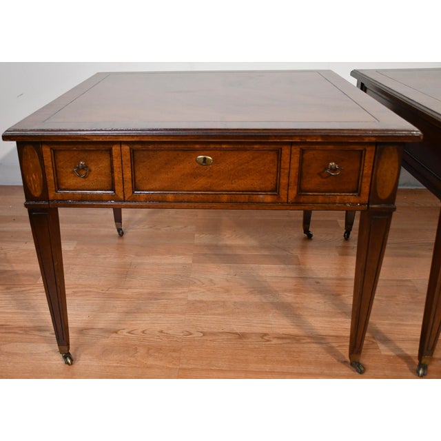 Brandt 1930s Pair of Brandt English Regency Mahogany Side Tables / End Tables For Sale - Image 4 of 16