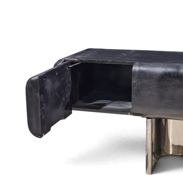 m.f. Harty for Stow & Davis Tomorrow Mid Century Ebonized Walnut and Chrome Credenza For Sale In Chicago - Image 6 of 8