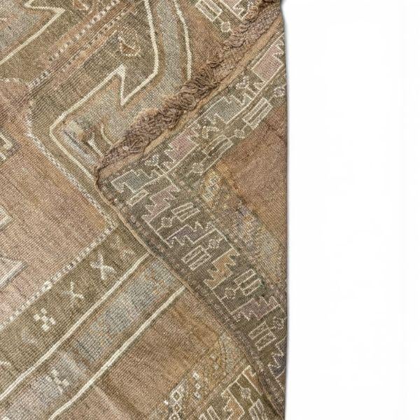 Turkish Vintage Turkish Kars Rug | Warm Beige & Brown With Large Medallions | 7x10 For Sale - Image 3 of 4