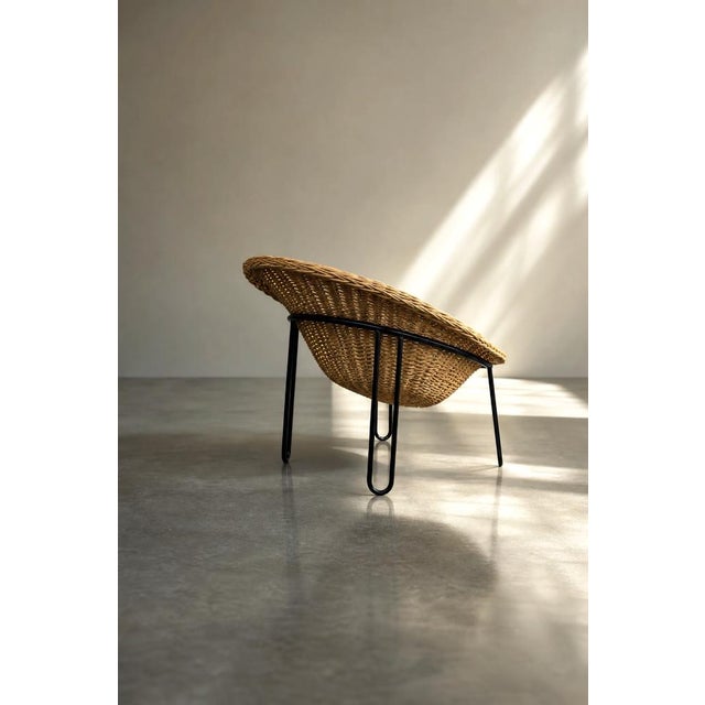 Vintage Italian Modern Boho Rattan Spherical Bowl Chair, 1950s For Sale - Image 14 of 18