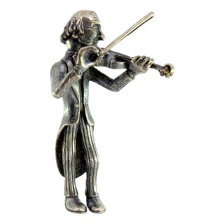 Silver Figure of Musician Playing the Violin For Sale