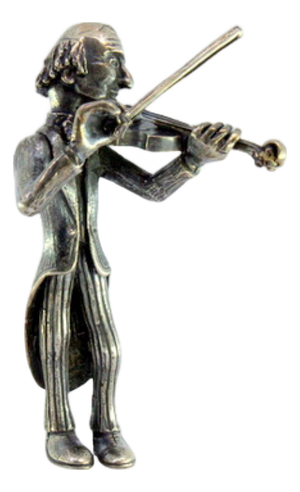 Silver Figure of Musician Playing the Violin
