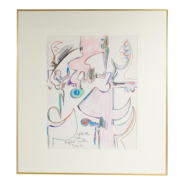 1983 “After the Storm” Abstract Mixed Media Drawing by Harry Hilson For Sale