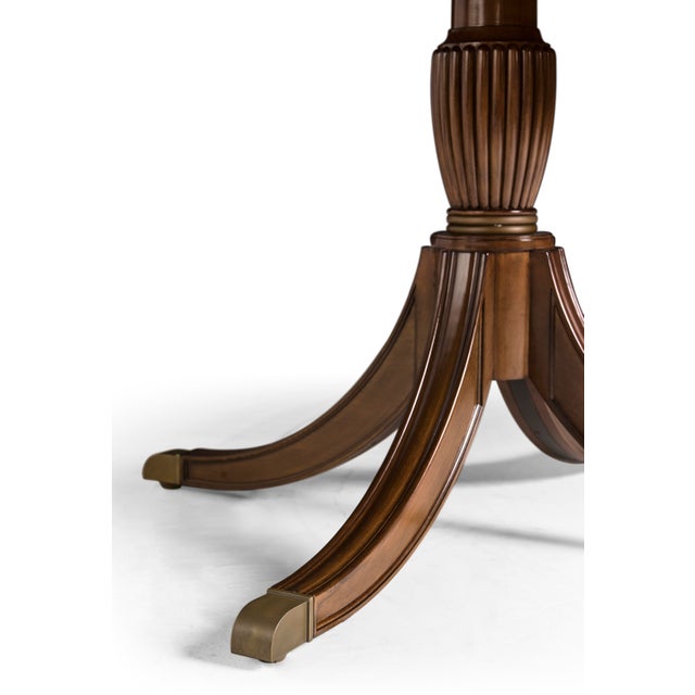 Brown Traditional 12 Foot Double Pedestal Mahogany Dining Table for Seating 14 People Made by AntiquePurveyor For Sale - Image 8 of 16