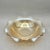 Mid 20th Century Vintage Jeannette Glass Co. Iridescent Marigold Glass “Floragold or Louisa” Ruffled Bowl With Impressed Florals For Sale - Image 5 of 9