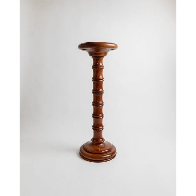 Vintage Handcrafted Wooden Column Plant Stand, Italy, 1960s For Sale - Image 11 of 11