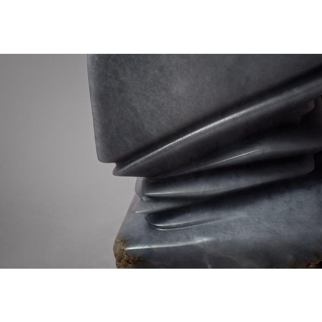 Blue Lapiaz Sculptural Candleholder in Blue Alabaster by Amarist Studio For Sale - Image 8 of 12