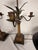 Goldenrod Mid 20th Century Hollywood Regency Tole Palm Tree Candelabra Table Lamps For Sale - Image 8 of 11