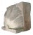 Antique early 20th century carved limestone scallop form building ornament.