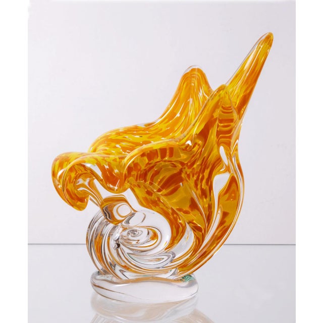 Mid-Century Modern Hand-Shaped Orange Glass Vase, 1970s For Sale - Image 3 of 5