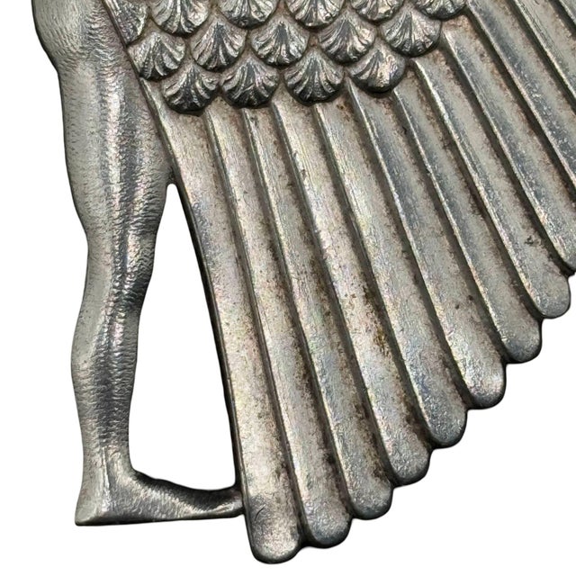 1920s Art Deco Egyptian Revival Goddess Isis 2.5" 800 Silver Brooch For Sale - Image 4 of 6