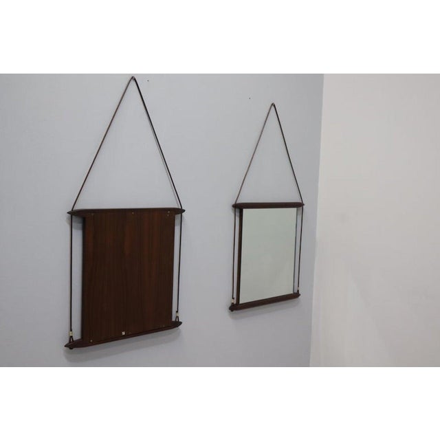 Wood Paraggi Hanging Mirrors from MIM Italia, 1958, Set of 2 For Sale - Image 7 of 10