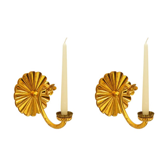 Art Deco Carved and Gilded Wood Wall Candleholder, 1920s, Set of 2 For Sale - Image 12 of 12