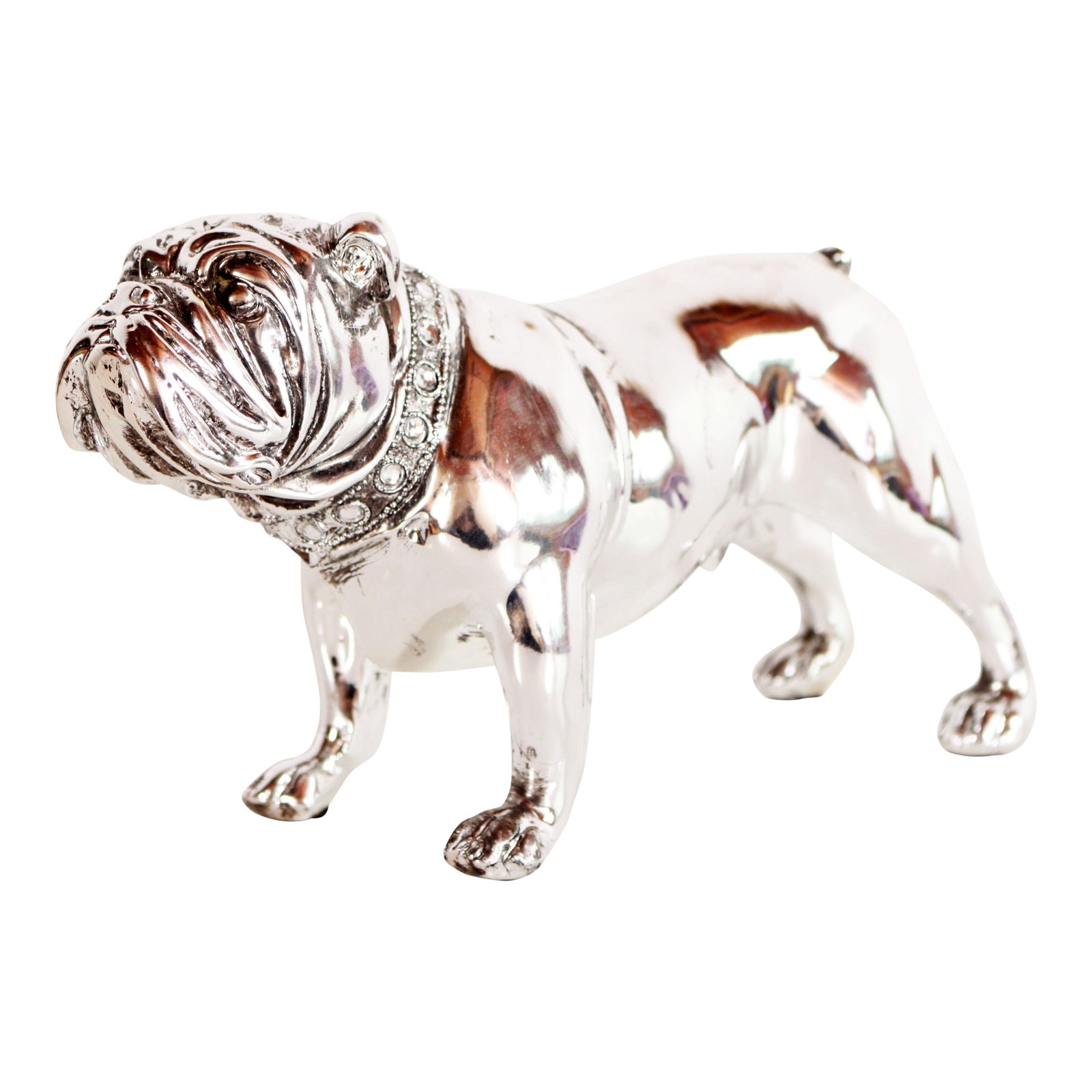 Contemporary Chrome English Bulldog Figurine / Desk Object Chairish